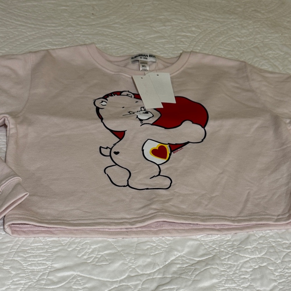 New Suburban Riot cropped pink care bear long sleeve shirt BTS teen cute soft